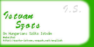 istvan szots business card